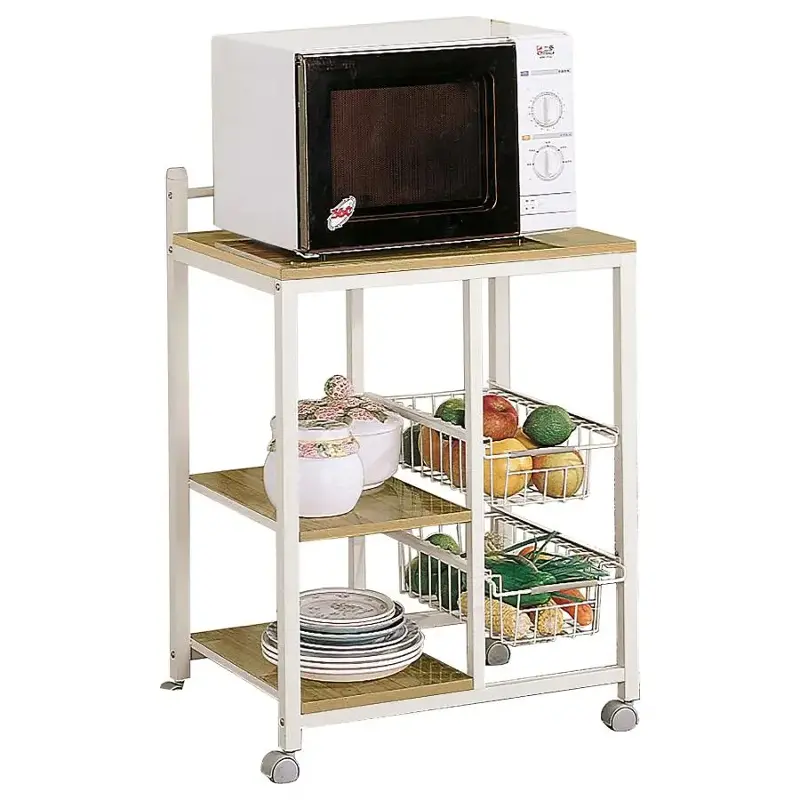 2506 Coaster Furniture Microwave Cart - Natural/white