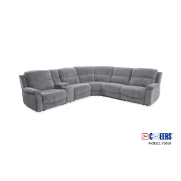 70658 Cozy Gunmetal Sectional Manwah Limited 70658 - Cozy Gunmetal Living Room Furniture