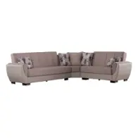 Sectional - Beige With Cream Pu