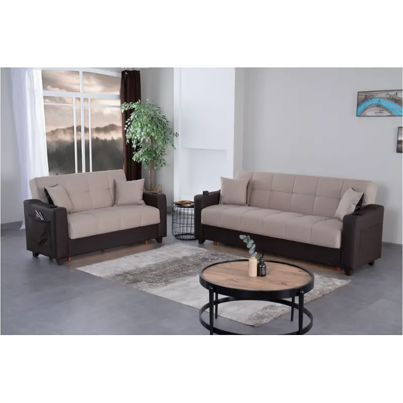 Living Room Set- Beige W/chocolate