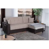 Sectional - Beige W/chocolate
