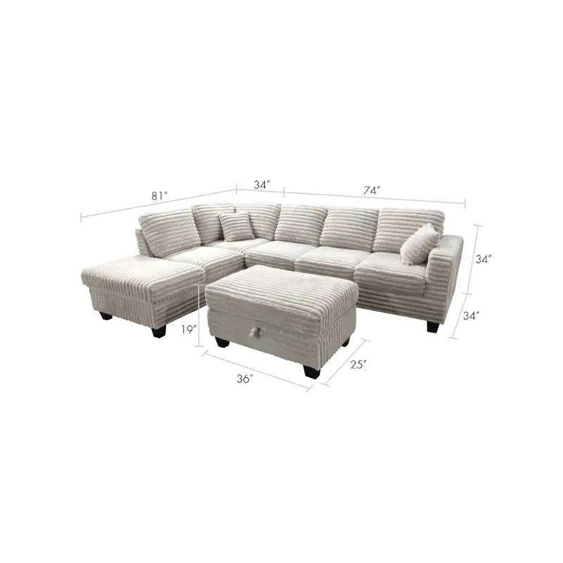Bella Furniture Vega Sectional - Thumbnail 2