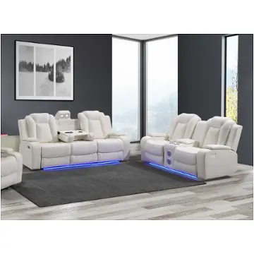 Vail White Double Power Recliner Living Room Set Bella Furniture Vail - White Living Room Furniture