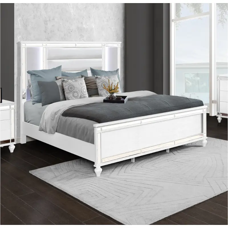 52649q-hb Bella Furniture Calipso - White Bedroom Furniture Headboard