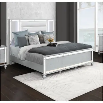 52648f-hb Bella Furniture Calipso - Silver Bedroom Furniture Headboard