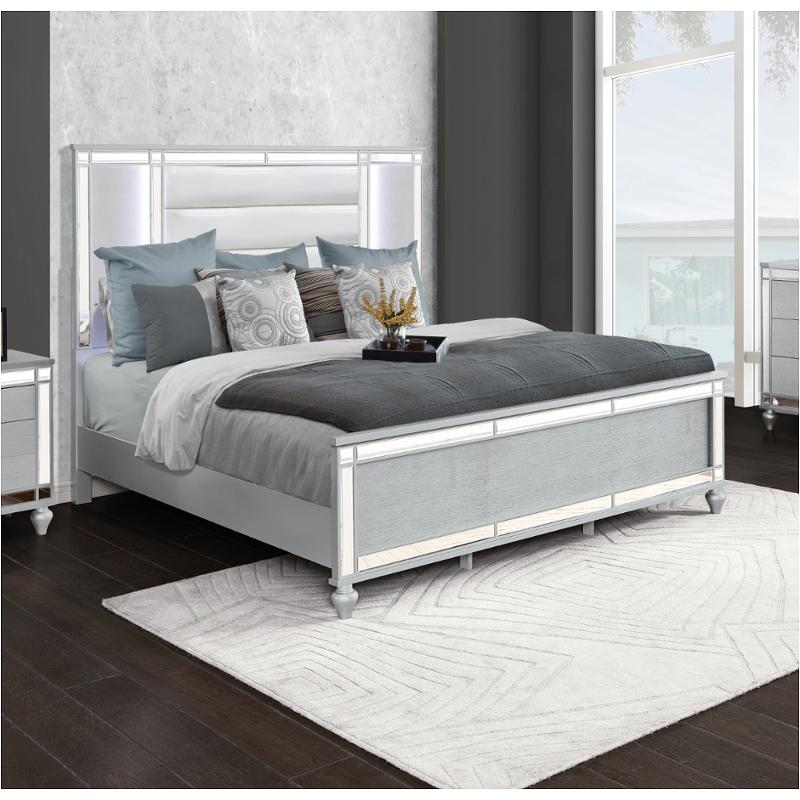 52648k-bed Bella Furniture Calipso - Silver Bedroom Furniture Bed