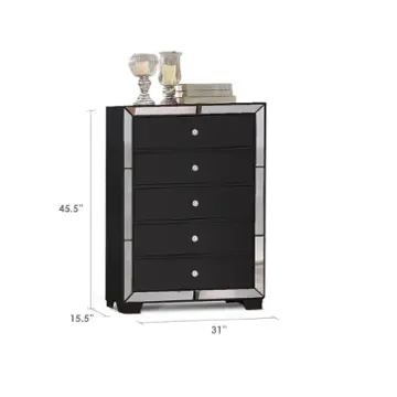 52431-ch Bella Furniture Nella - Black Bedroom Furniture Chest