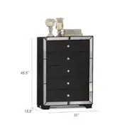 52431-ch Bella Furniture Nella - Black Bedroom Furniture Chest