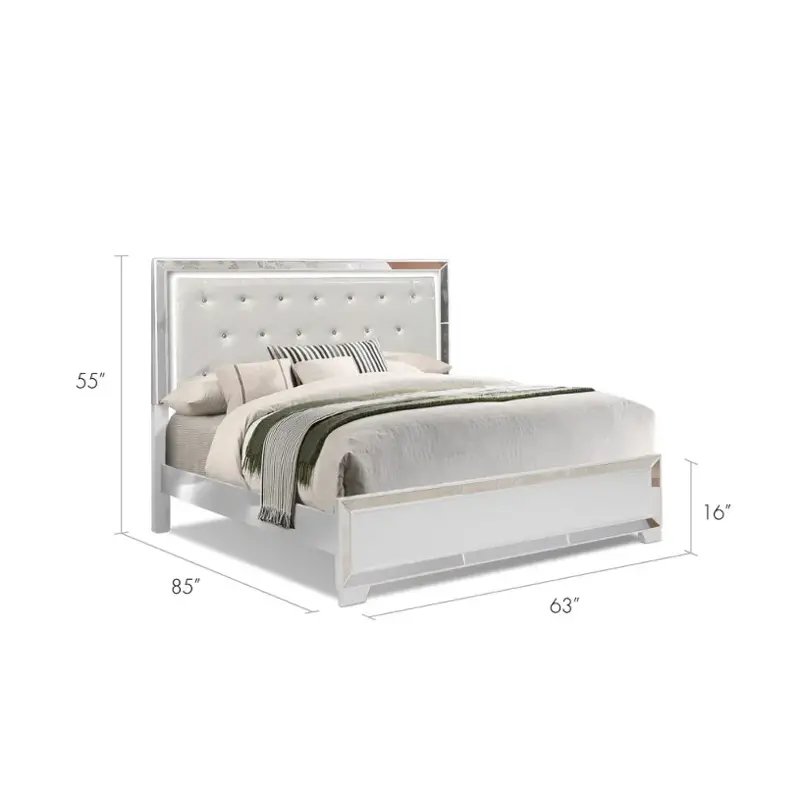 52636q Bella Furniture Nella - White Bedroom Furniture Bed