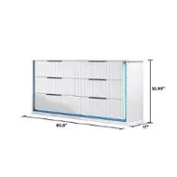 52720-dr Bella Furniture Pallas - White Bedroom Furniture Dresser