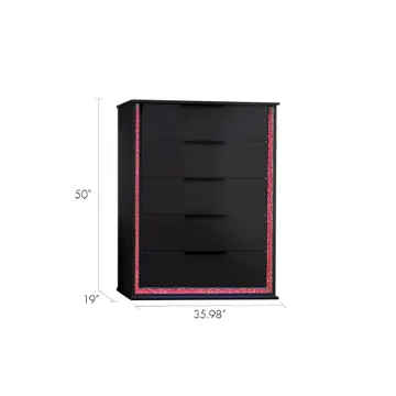52721-ch Bella Furniture Pallas - Black Bedroom Furniture Chest