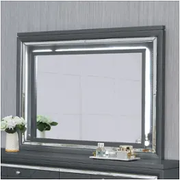 52684-mr Bella Furniture Carlyle - Metallic Charcoal Bedroom Furniture Mirror