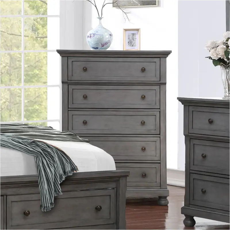 52736-ch Bella Furniture Verona - Grey Bedroom Furniture Chest