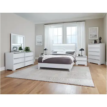 Lc2q-luna-lighted-white Idea Italia Luna - White Bedroom Furniture