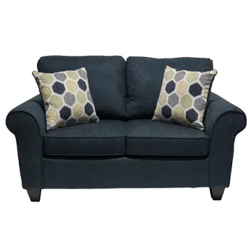 1808-bl-lv Minhas Furniture 1808 - Light Scout Blue Argent Living Room Furniture Loveseat