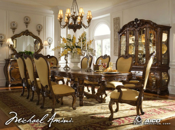 Palais Royale Dining Set Aico Furniture, Michael Amini Dining Room Chairs
