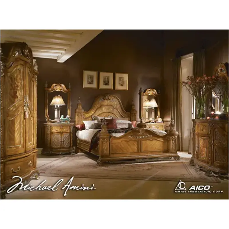 68015-28 Aico Furniture Venetian Bedroom Furniture Bed