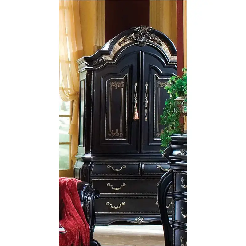 67080t-83 Aico Furniture Oppulente Regal Black Bedroom Furniture Armoire