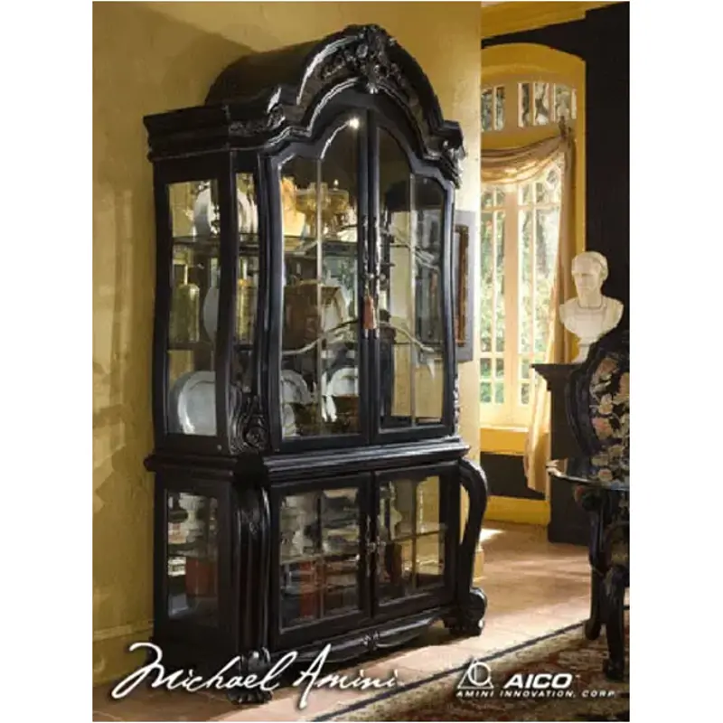 67505t-83 Aico Furniture Oppulente Regal Black Dining Room Furniture Curio