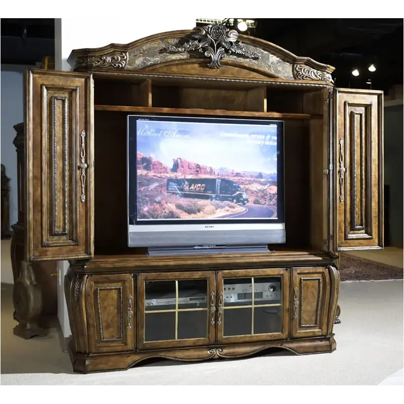 67095t-52 Aico Furniture Oppulente Sienna Spice Home Entertainment Furniture Entertainment Center