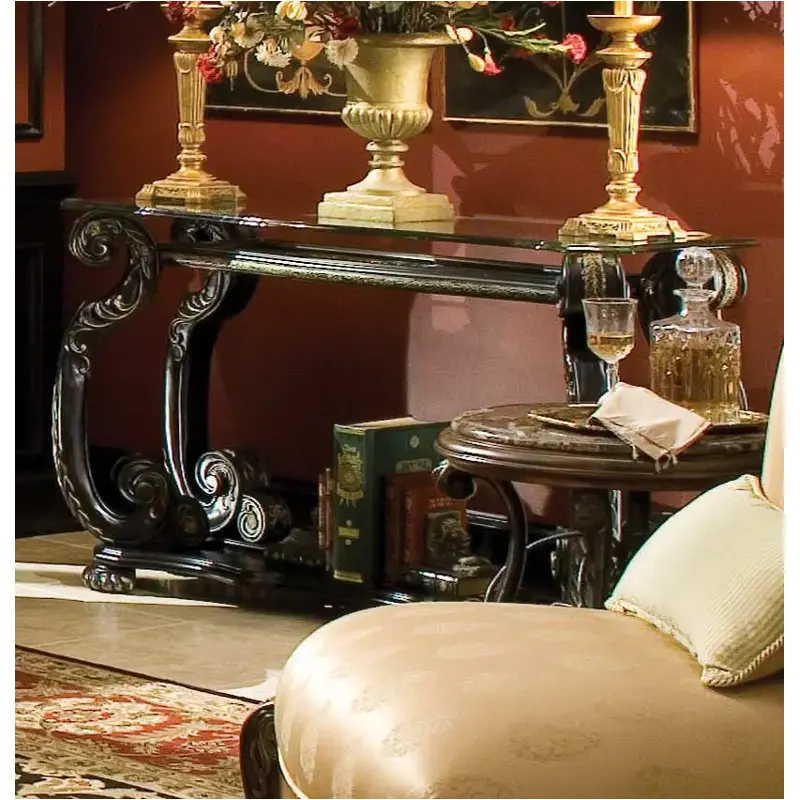 67203-83 Aico Furniture Oppulente Regal Black Living Room Furniture Sofa Table