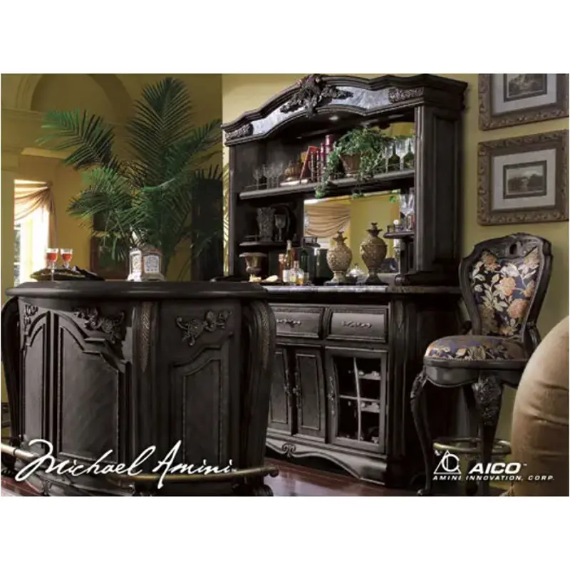 67509t-83 Aico Furniture Oppulente Regal Black Dining Room Furniture Bar