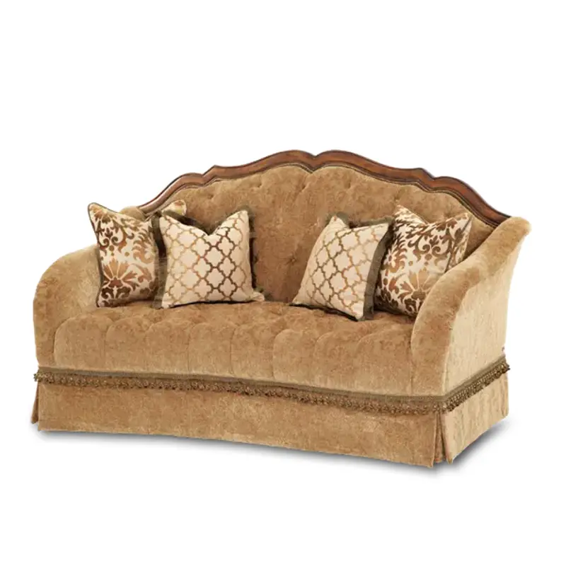 72825-green-55 Aico Furniture Wood Trim Tufted Loveseat