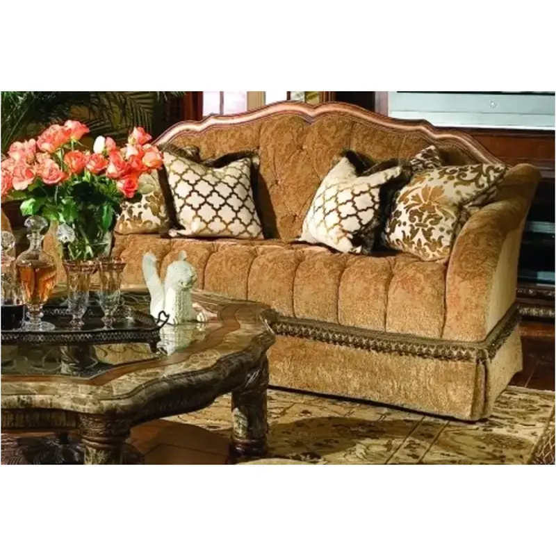 72825-green-55 Aico Furniture Wood Trim Tufted Loveseat