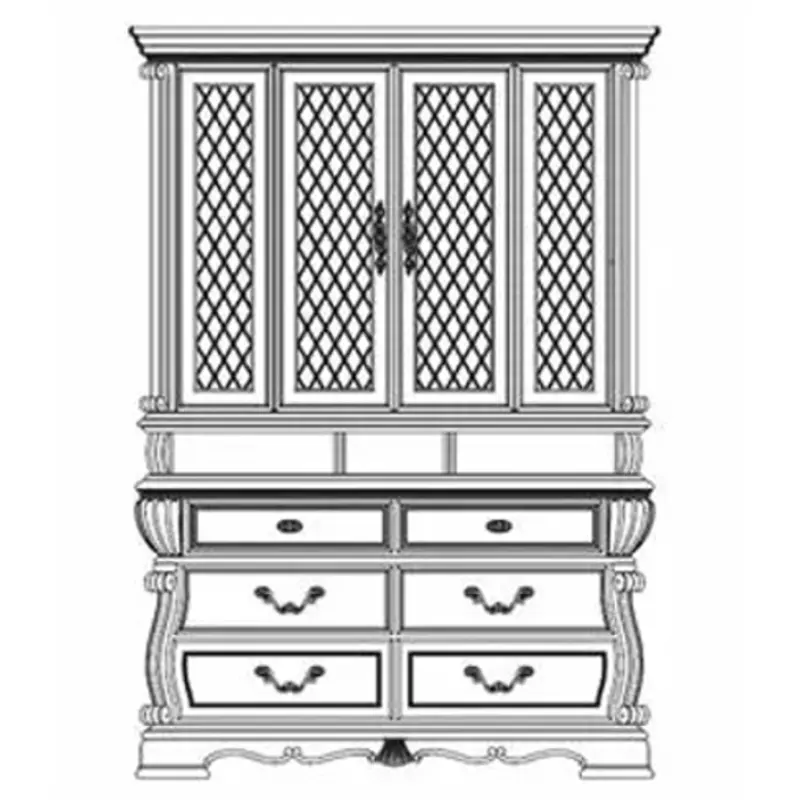 55081t-06 Aico Furniture Grande Aristocrat Home Entertainment Furniture Entertainment Center