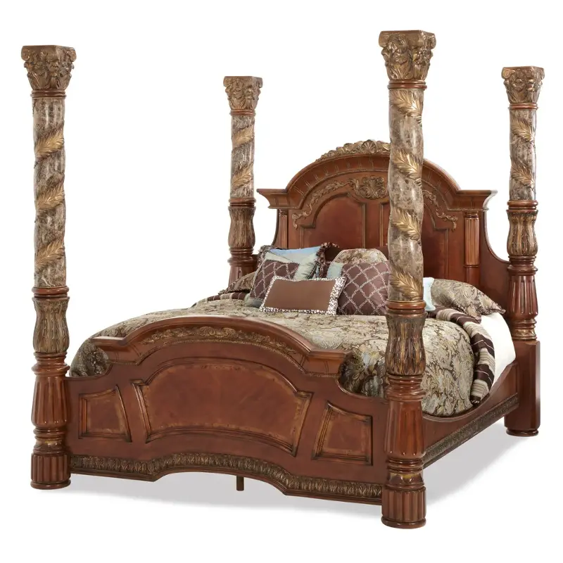72015t-55-cnck Aico Furniture California King Poster Canopy Bed