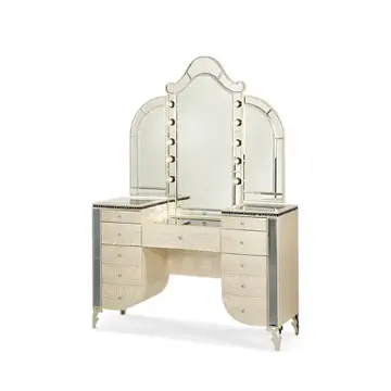 03058-09 Aico Furniture Hollywood Swank Bedroom Furniture Vanitie