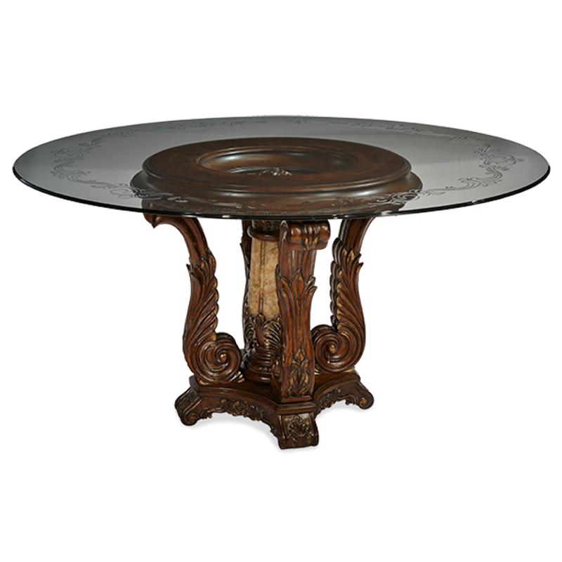 61001 29 Aico Furniture Victoria Palace, Decorative Round Table With Glass Top