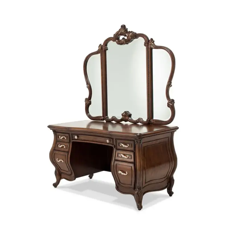 09068-229 Aico Furniture Platine De Royale - Light Espresso Bedroom Furniture Mirror