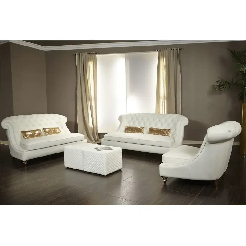Mb-dmrio15-wht-99 Aico Furniture Mia Bella Living Room Furniture Sofa