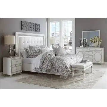 9025612-108 Aico Furniture Sky Tower - White Bedroom Furniture Bed