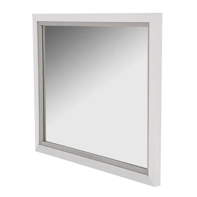 9025660-108 Aico Furniture Sky Tower - White Bedroom Furniture Mirror