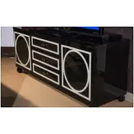 9025695-805 Aico Furniture Sky Tower - Black Home Entertainment Furniture Tv Console
