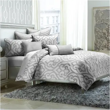 Bcs-ks08-cntby-slv Aico Furniture Canterbury Bedding Comforter