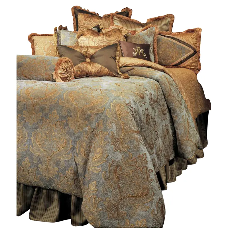 Bcs-qs12-elzbth-aqa Aico Furniture Elizabeth Comforter
