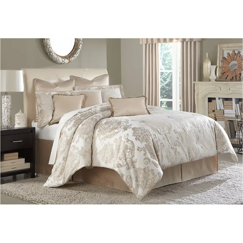 Bcs-qs09-mrbea-crm Aico Furniture Marbella Bedding Comforter