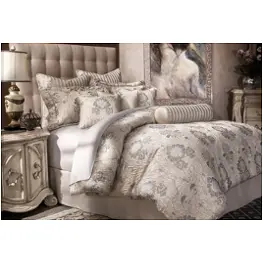 Bcs-qs09-symrg-slv Aico Furniture Sycamore Grove Bedding Comforter