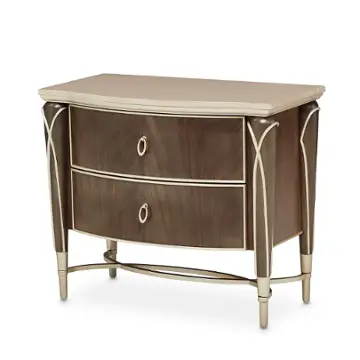 9008040-410 Aico Furniture Villa Cherie - Hazelnut Bedroom Furniture Nightstand