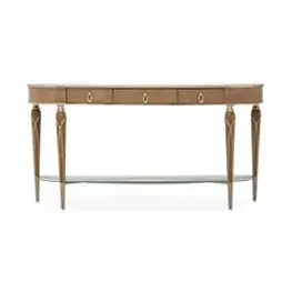 9008223-134 Aico Furniture Villa Cherie - Caramel Living Room Furniture Sofa Table