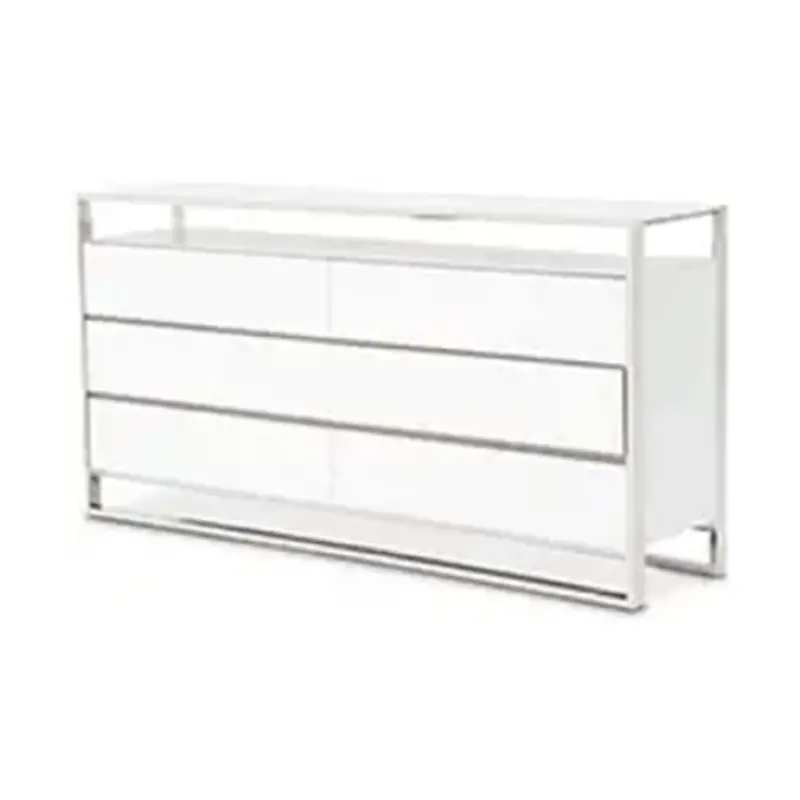 N9016050-116 Aico Furniture State St Metal Dresser - Glossy White