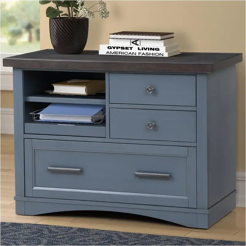 Ame342f-den Parker House Furniture Americana Modern - Denim Home Office Furniture File Cabinet