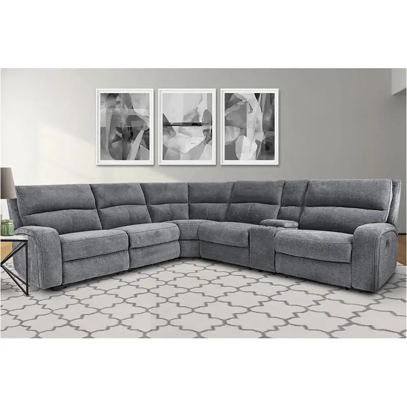 Mpol850-big Parker House Furniture Polaris - Bizmark Grey Living Room Furniture Sectional