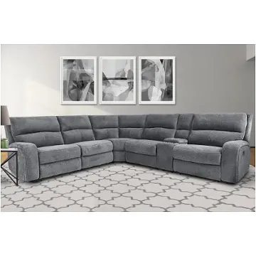 Mpol860-big Parker House Furniture Polaris - Bizmark Grey Living Room Furniture Sectional