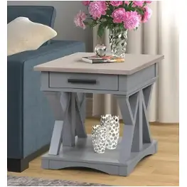Ame02-dov Parker House Furniture Americana Modern - Dove Living Room Furniture End Table