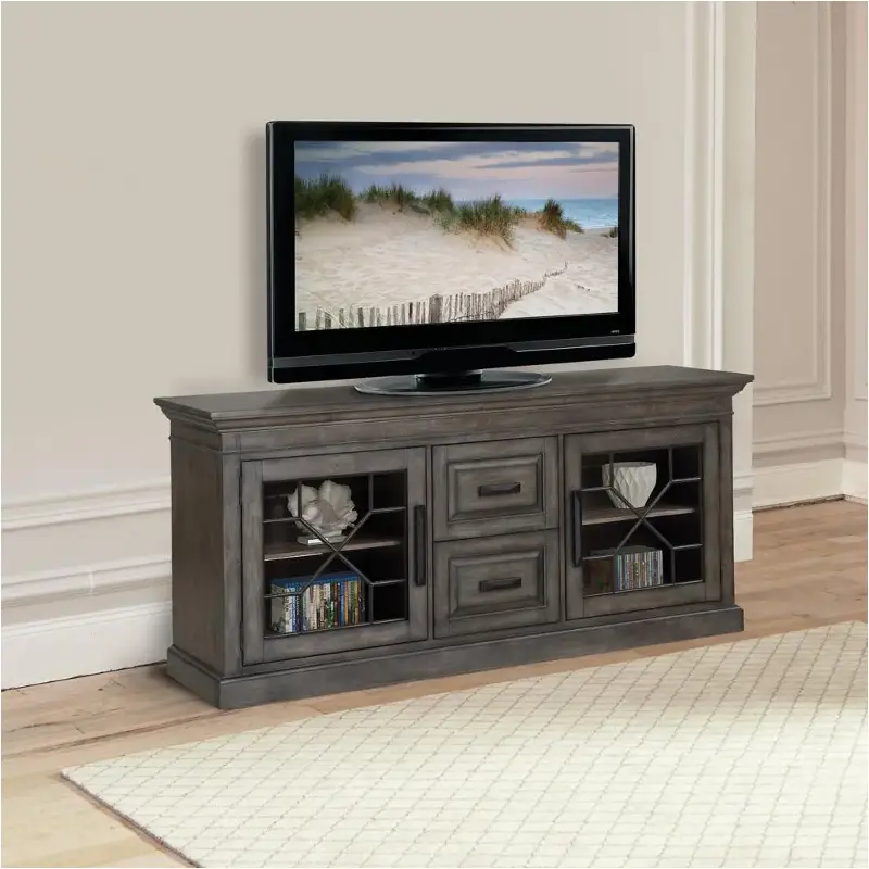 Sun76-sgr Parker House Furniture Sundance - Smokey Grey Living Room Furniture Tv Console
