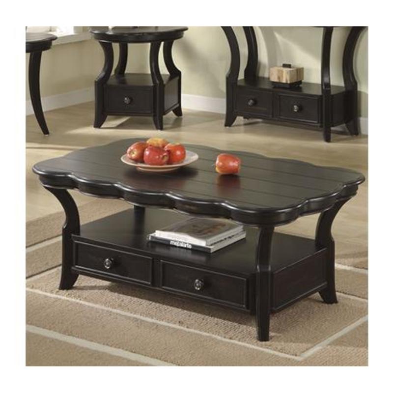 44102 Riverside Furniture Oval Cocktail Tablebayberry Black